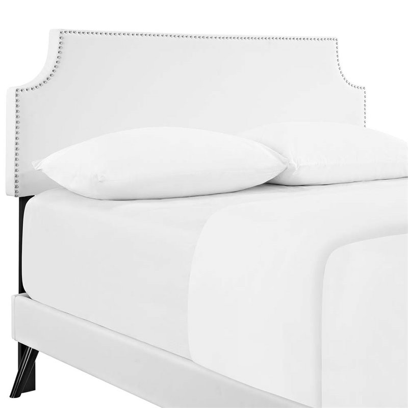 Modway Laura Vinyl Upholstered Full Platform Bed in White