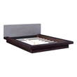 Modway Freja Queen Wood Polyester Fabric Platform Bed in Cappuccino/Gray