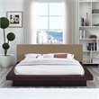 Modway Freja Queen Wood Polyester Fabric Platform Bed in Cappuccino/Latte