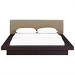 Modway Freja Queen Wood Polyester Fabric Platform Bed in Cappuccino/Latte