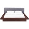 Modway Freja Queen Wood Polyester Fabric Platform Bed in Walnut/Gray