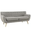 Modway Remark 2-Piece Polyester Fabric Rubberwood Living Room Set in Light Gray