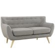 Modway Remark 2-Piece Polyester Fabric Rubberwood Living Room Set in Light Gray