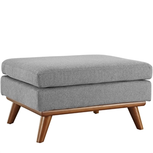 Modway Engage Upholstered Polyester Fabric and Wood Ottoman in Expectation Gray
