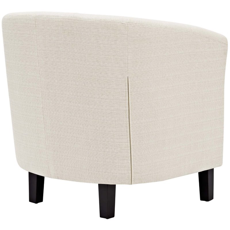 Modway Prospect Upholstered Polyester Fabric and Wood Armchair in Beige