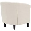 Modway Prospect Upholstered Polyester Fabric and Wood Armchair in Beige