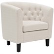 Modway Prospect Upholstered Polyester Fabric and Wood Armchair in Beige