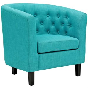 modway prospect fabric tufted arm chair in pure water