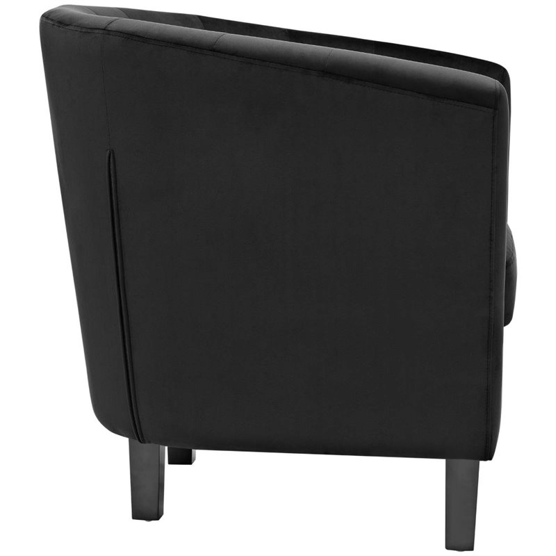 Modway Prospect Modern Performance Velvet and Wood Armchair in Black