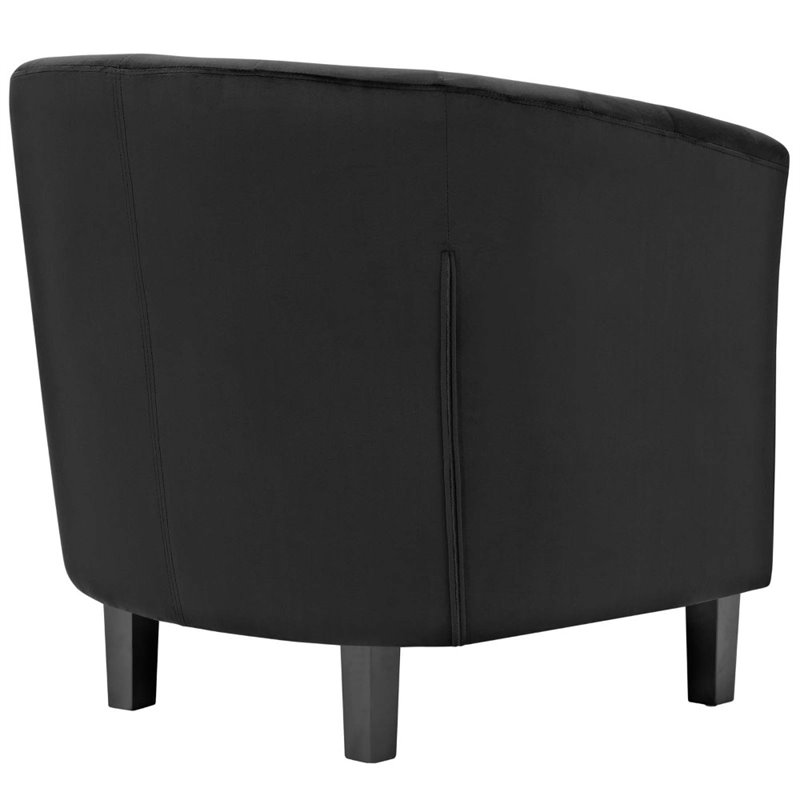 Modway Prospect Modern Performance Velvet and Wood Armchair in Black