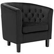 Modway Prospect Modern Performance Velvet and Wood Armchair in Black