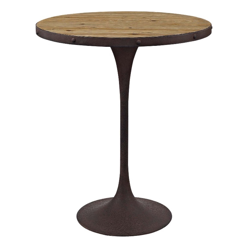 Modway Drive Wood Bar Table in Brown