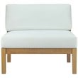 Modway Bayport Outdoor Patio Solid Teak Wood Armless Chair in Natural/White