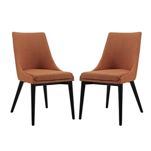 Modway Viscount 19&quot Fabric Dining Side Chair in BlackOrange (Set of 2)