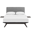 Modway Tracy 3-Piece MDF and Rubberwood Queen Bedroom Set in Cappuccino/Gray