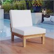 Modway Marina Modern Wood Outdoor Teak Armless Chair in Natural/White