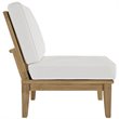Modway Marina Modern Wood Outdoor Teak Armless Chair in Natural/White