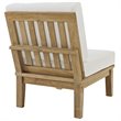 Modway Marina Modern Wood Outdoor Teak Armless Chair in Natural/White
