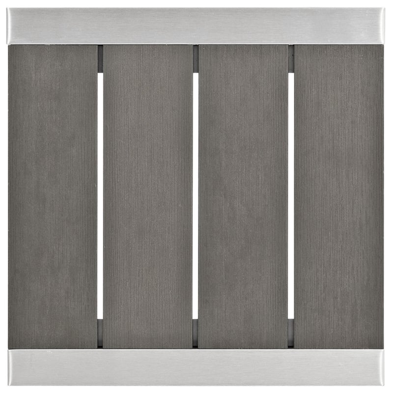 Modway Shore Outdoor Patio Wood and Aluminum Side Table in Silver/Gray