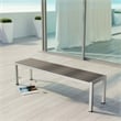 Modway Shore Aluminum Wood Plastic Outdoor Patio Bench in Silver/Gray