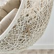 Modway Hide Steel Rattan Outdoor Patio Swing Chair with Stand in White/Mocha