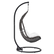 Modway Abate Steel and Rattan Outdoor Patio Swing Chair in Gray/White