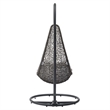 Modway Abate Steel and Rattan Outdoor Patio Swing Chair in Gray/White