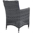 Modway Summon 11-Piece Rattan Fabric Patio Dining Set in Canvas Gray/Navy