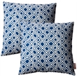 Modway 2-Piece Polyester Fabric Outdoor Patio Pillow Set in Balance Blue