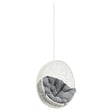 Modway Hide Steel Rattan Outdoor Patio Swing Chair without Stand in White/Gray