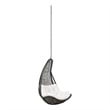 Modway Abate Steel Rattan Outdoor Patio Swing Chair without Stand in Gray/White