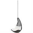 Modway Abate Steel Rattan Outdoor Patio Swing Chair without Stand in Gray/White