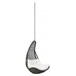 Modway Abate Steel Rattan Outdoor Patio Swing Chair without Stand in Gray/White