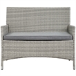 Modway Bridge 4-Piece Rattan Outdoor Patio Conversation Set in Light Gray/Gray