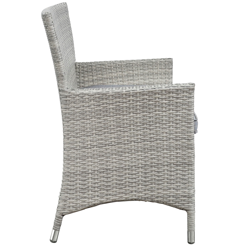 Modway Bridge 4-Piece Rattan Outdoor Patio Conversation Set in Light Gray/Gray