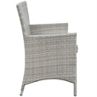 Modway Bridge 4-Piece Rattan Outdoor Patio Conversation Set in Light Gray/Gray