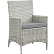 Modway Bridge 4-Piece Rattan Outdoor Patio Conversation Set in Light Gray/Gray