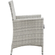 Modway Bridge 4-Piece Rattan Outdoor Patio Conversation Set in Light Gray/Gray