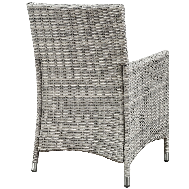 Modway Bridge 4-Piece Rattan Outdoor Patio Conversation Set in Light Gray/Gray