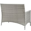Modway Bridge 4-Piece Rattan Outdoor Patio Conversation Set in Light Gray/Navy