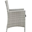 Modway Bridge 4-Piece Rattan Outdoor Patio Conversation Set in Light Gray/Navy