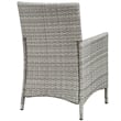 Modway Bridge 4-Piece Rattan Outdoor Patio Conversation Set in Light Gray/Navy