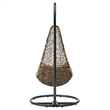Modway Abate Steel and Rattan Outdoor Patio Swing Chair in Black/Mocha