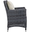 Modway Summon 4-Piece Rattan Fabric Patio Dining Chairs in Antique Canvas/Beige