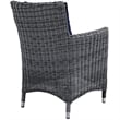Modway Summon 4-Piece Rattan Fabric Patio Dining Chairs in Canvas Gray/Navy
