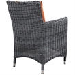Modway Summon 4-Piece Rattan Fabric Patio Dining Chairs in Canvas Gray/Tuscan