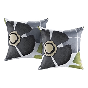 modway modway two piece outdoor patio pillow set in botanical