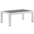 Modway Shore 5-Piece Outdoor Patio Aluminum Sectional Sofa Set in Silver/Gray