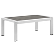 Modway Shore 4-Piece Outdoor Patio Aluminum Sectional Sofa Set in Silver/Beige