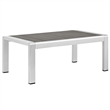 Shore 4 Piece Outdoor Patio Aluminum Sectional Sofa Set in Silver Beige